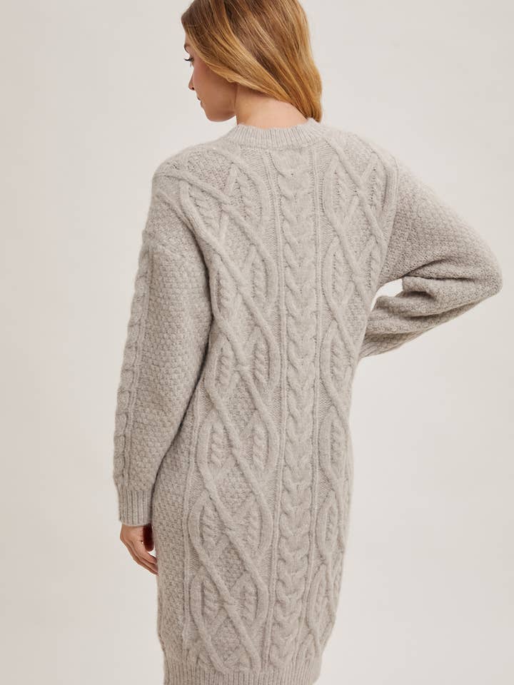 Bluivy - Wholesale Dress - Women's - CABLE KNIT SWEATER MIDI DRESS6