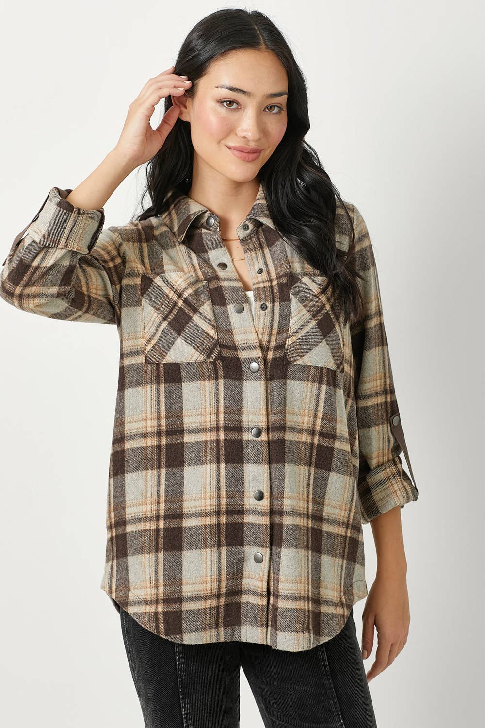 Mystree - Wholesale Shirt Jacket/Shacket - Women's - 60406 Plaid Shacket 26