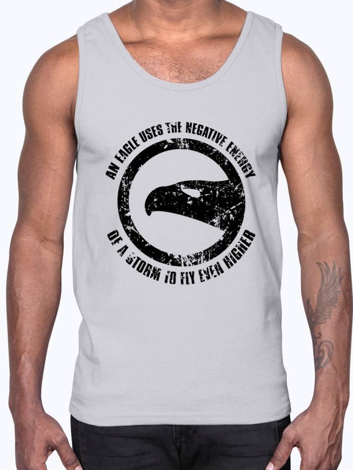 use energia negativa para voar alto como uma águia - animais- Tanque de algodão por atacado de tshirt unlimited