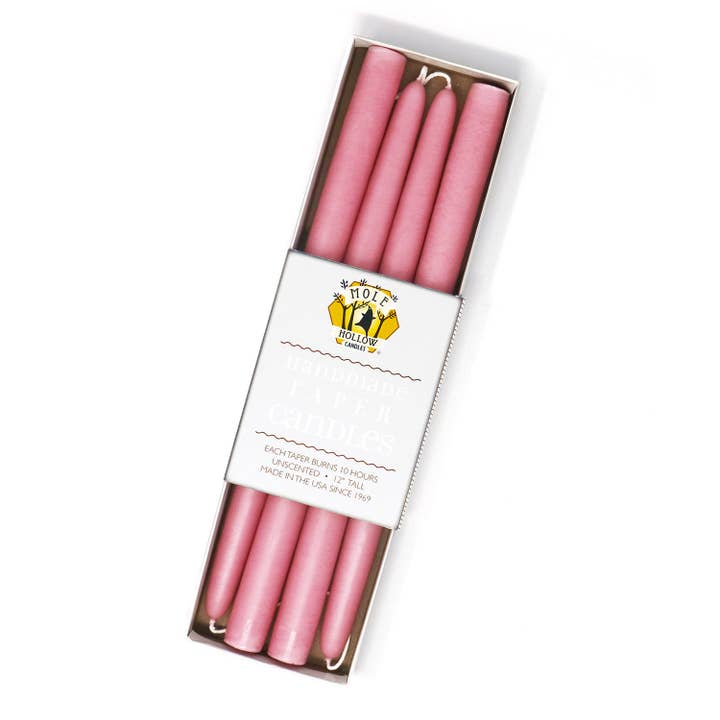 Mole Hollow Candles - Wholesale Tapered Candle/Candlestick - 12" Taper Candle Sets - Choose from 39 colors!