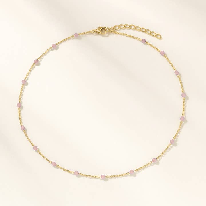 Collar ROSARIO – Acero inoxidable dorado y perlas facetadas para venta al por mayor de Clary Scott Paris