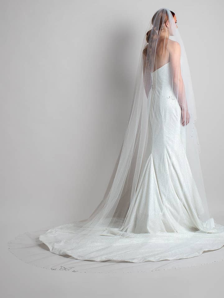 Mikaela Kathedrale Schmetterling Kristallschleier für den Großhandel von Ariel Taub