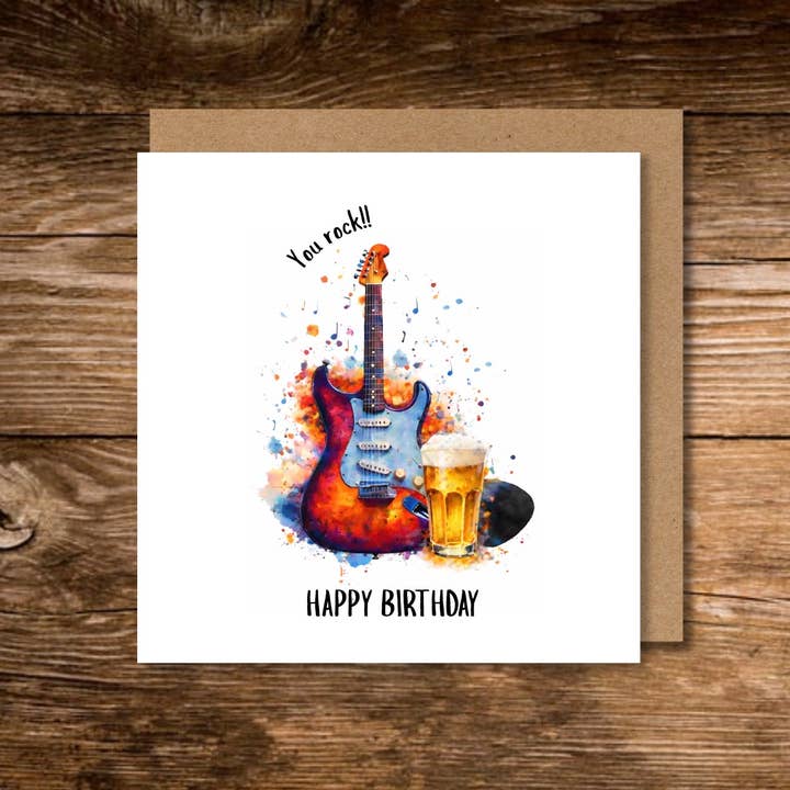 Guitar & Beer Birthday Card
for wholesale by Country Rose Norfolk