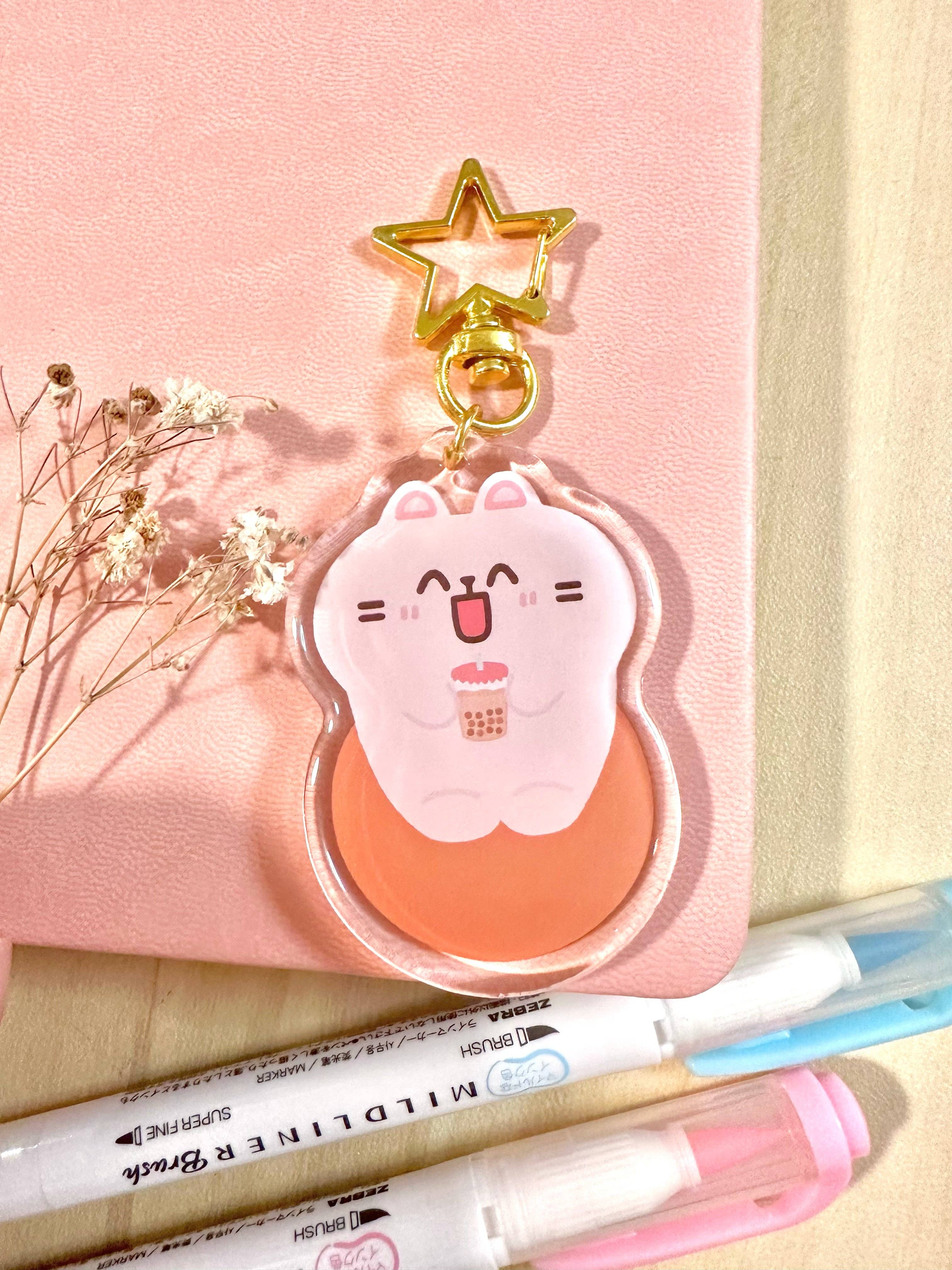 Chubbythelittlecat – wholesale Keychain – Women's – I Love Boba Keychain2