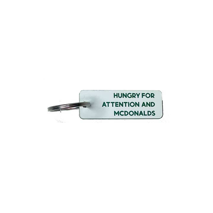 Calm Down Caren - Wholesale Keychain - Unisex - Hungry for Attention and McDonalds - Acrylic Key Tag