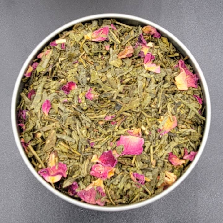 White Squirrel Clayworks - Wholesale Loose Tea - WSC- Organic Rose & Kyoto Cherry Green Tea - Loose leaf