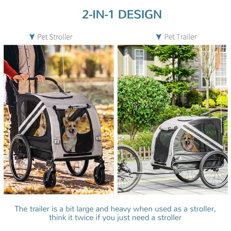Furr-Baby Gifts - Wholesale Pet Carrier - Cat/Dog - 2-In-1 Pet Bike Trailer Stroller2