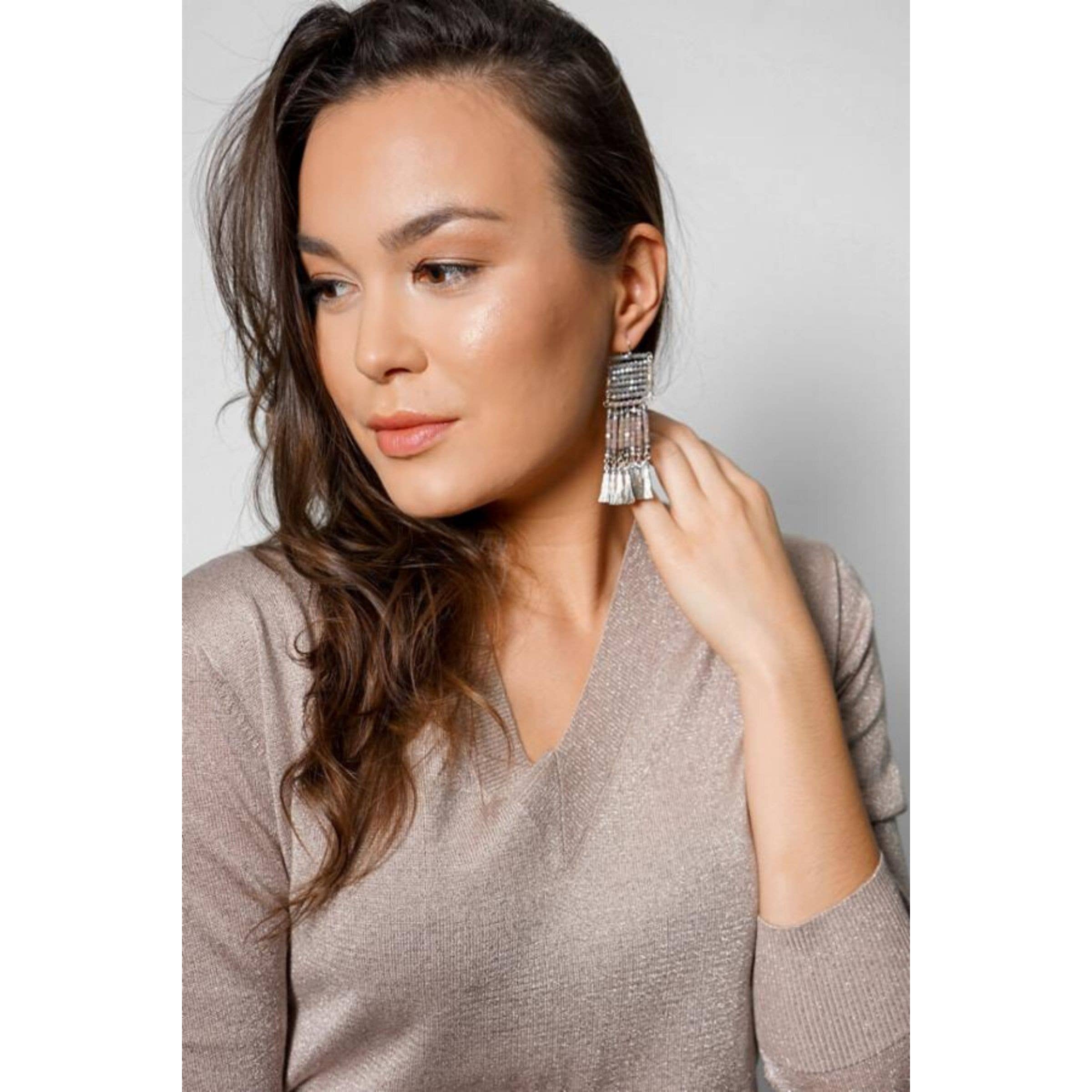 Veroma Gifts - Wholesale Tassel Earrings - Anjuna Beaded Statement Earring1