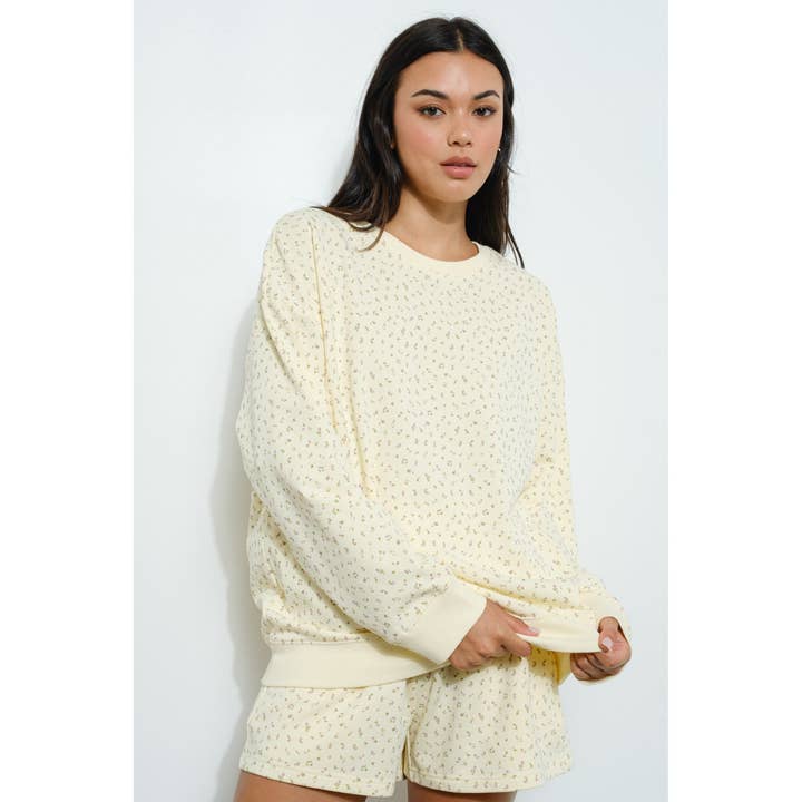 Cozy Ditsy Floral Sweatshirt for wholesale by Apolline