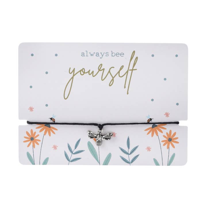 CGB Giftware - Wholesale Charm/dangle bracelet - 'Always Bee Yourself' Wish Bracelet On Backing Card1