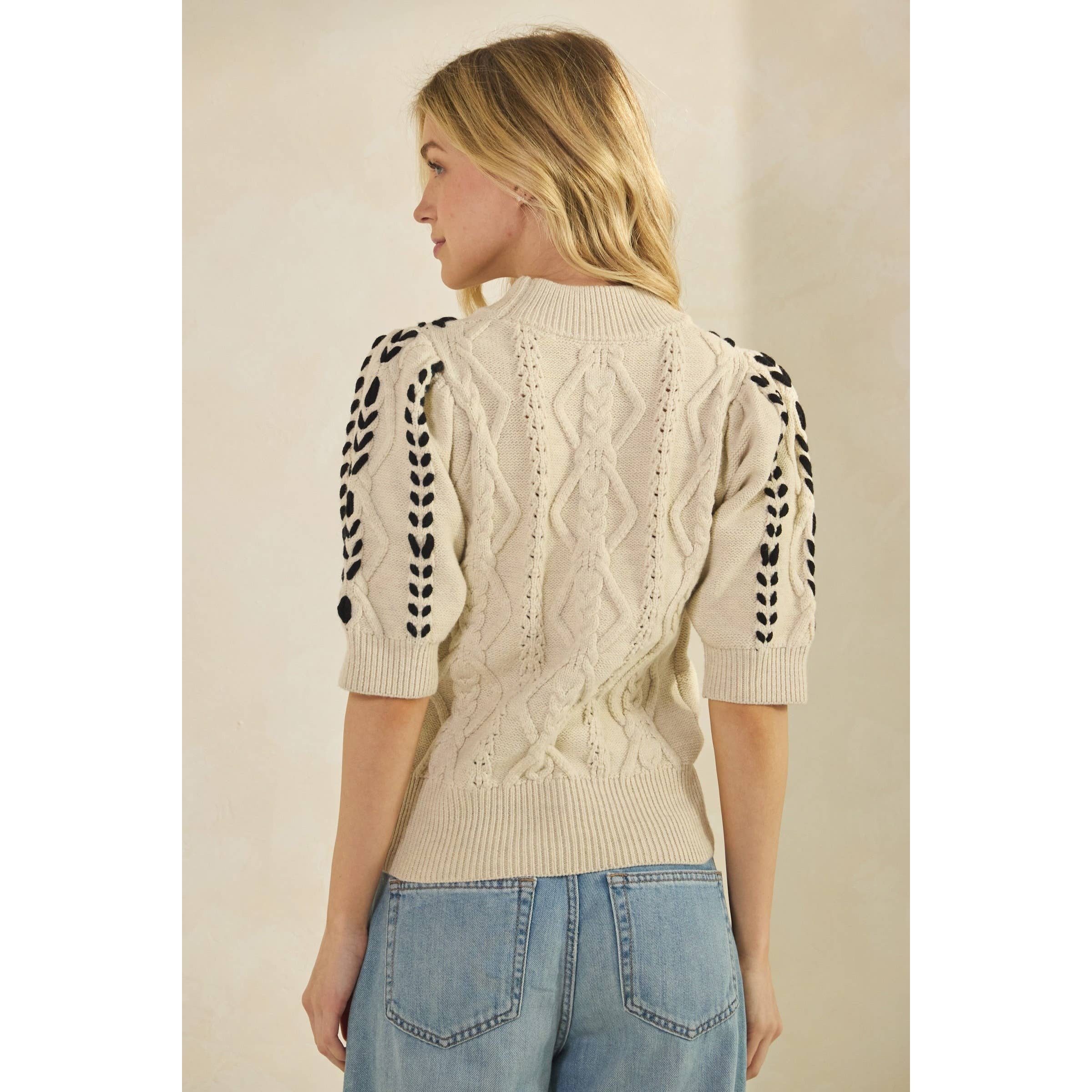 FLØDE Harper Strikket Sweater med Struktur for engroshandel på Faire8