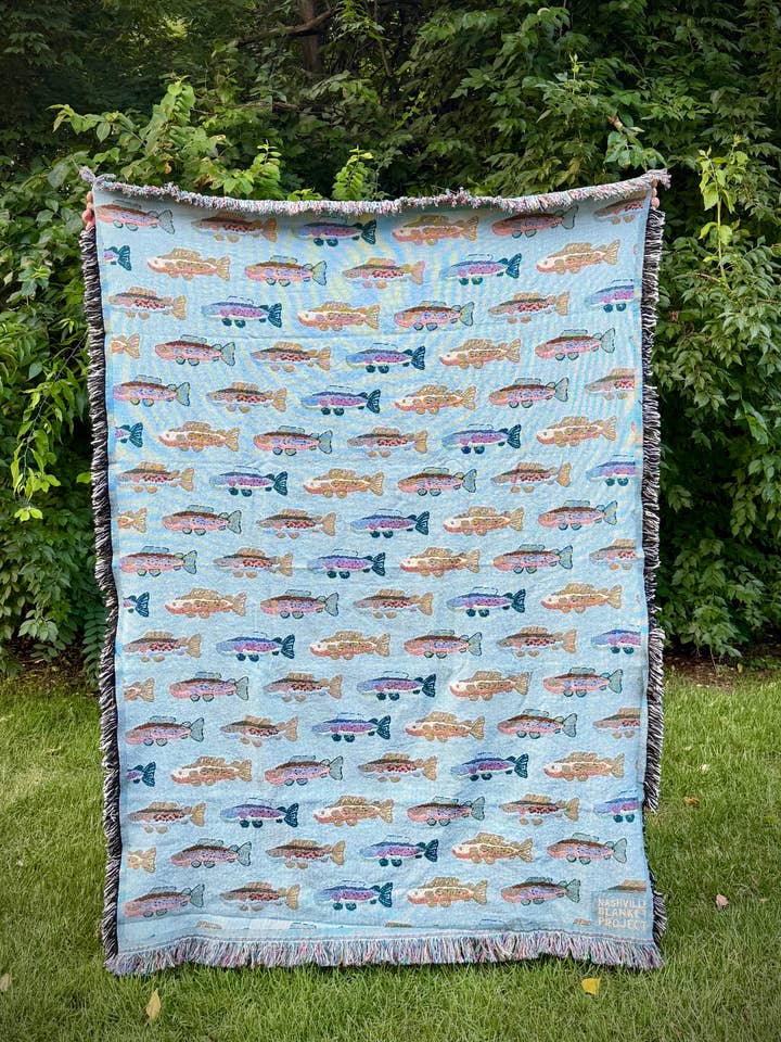 Catch and Repeat Blanket for wholesale by Faircloth