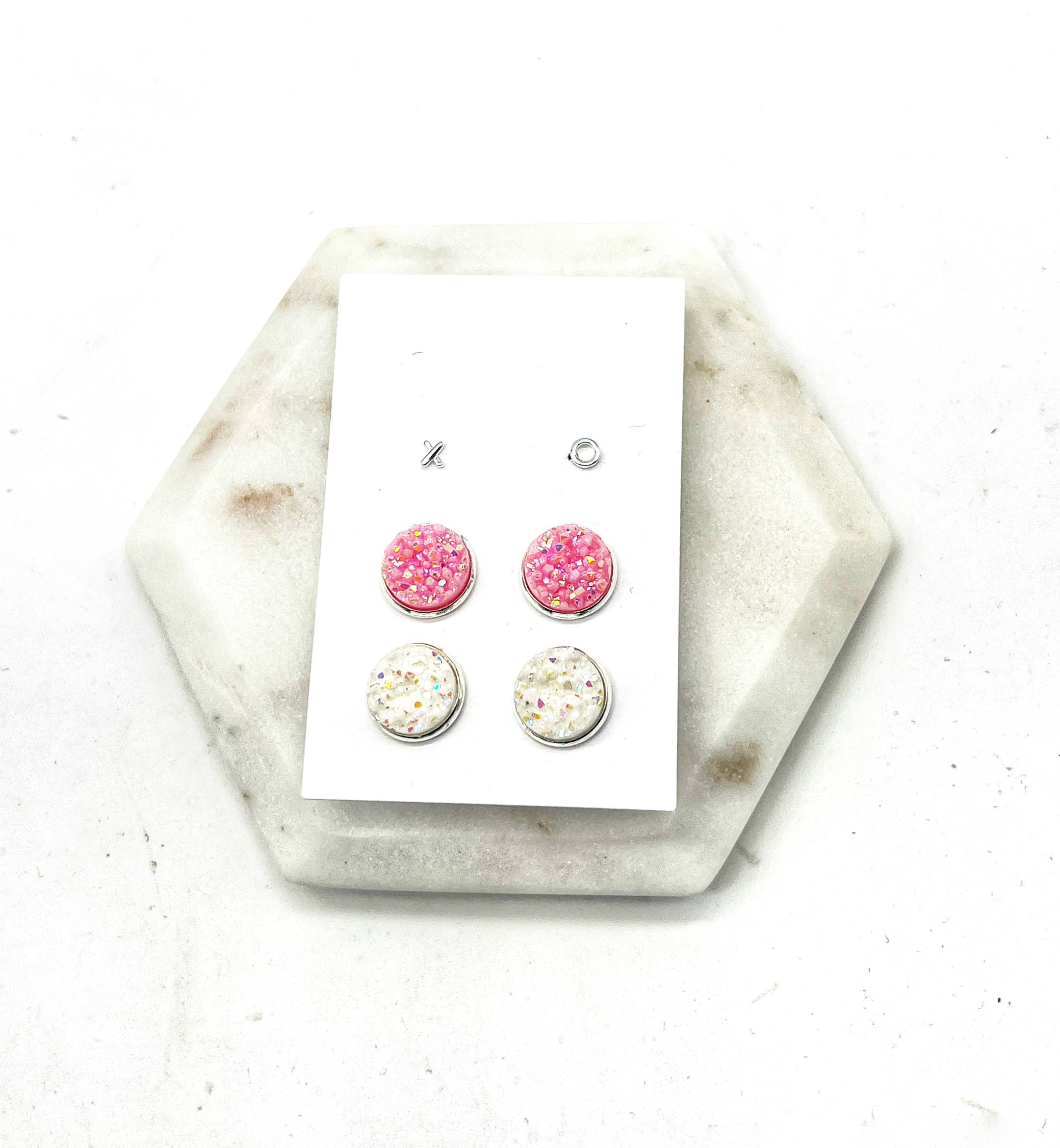 Baubles by B - Wholesale Jewelry Set - XO Sweetheart Stud Earring Druzy Trio Valentines Day3