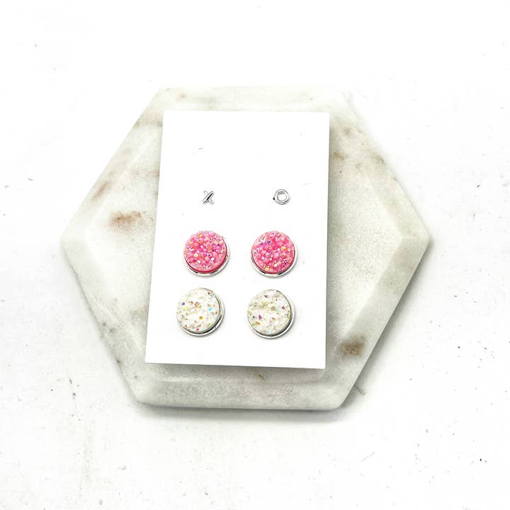 Baubles by B - Wholesale Jewelry Set - XO Sweetheart Stud Earring Druzy Trio Valentines Day3