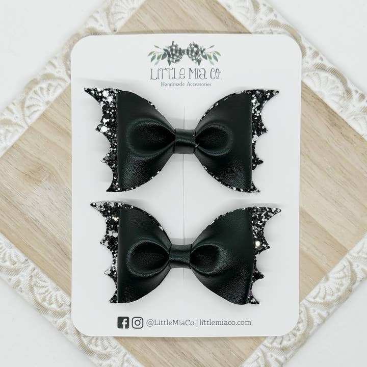 Black Bat Piggy Clips for wholesale by Little Mia Co.