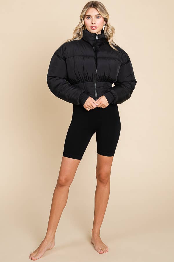 ANWND - Wholesale Puffer Jacket - Women's - 2456-HIGH NECKLINE FRONT ZIPPER CORSET PUFFER JACKET16