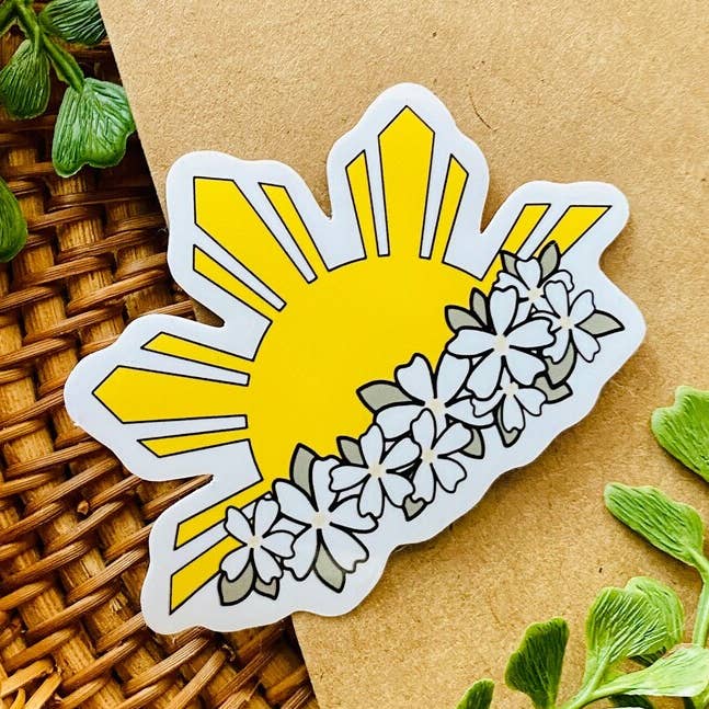 Jess Craft Co - Wholesale Sticker - Filipino Sun & Sampaguita Sticker0