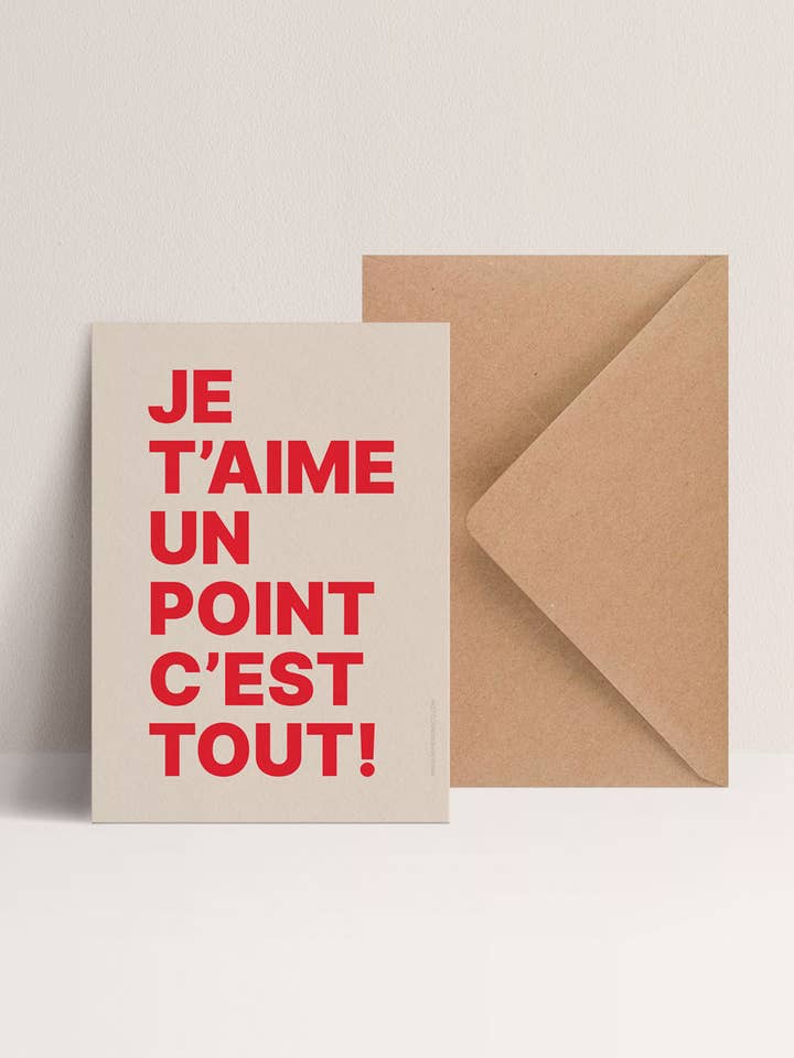 Kaart - Ik hou van je, één punt, dat is alles voor wholesale door Papier and Co.