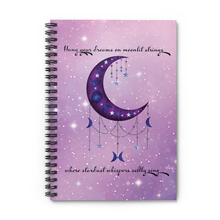 Celestial Dreams & Moonlit Strings Ruled Notebooks for wholesale by Hallowed Relics