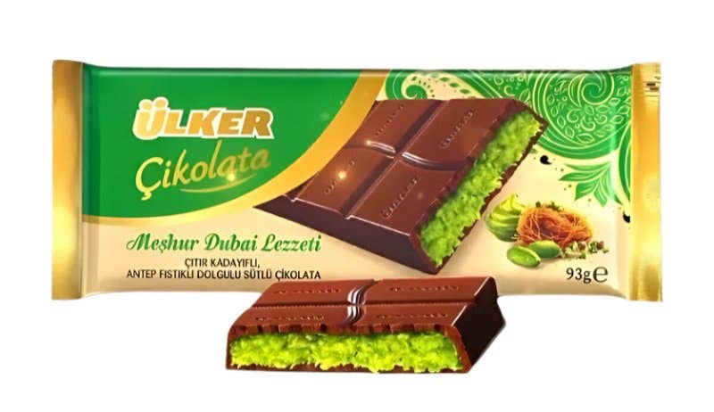 Aladdin – Großhandel Schokoriegel – Ülker Dubai Schokolade 93g Pistazie Türkisch Halal Premium1