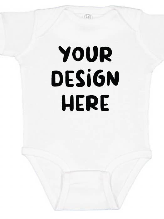 Paper Cow LLC - Wholesale Bodysuit (Non-Footed) - Baby - Baby Custom Graphic Cotton Bodysuit-Short or Long Sleeve