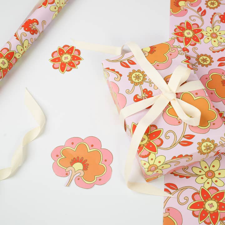 Hip Floral Gift Wrap | Wrapping Paper Sheets for wholesale by You've Got Pen On Your Face