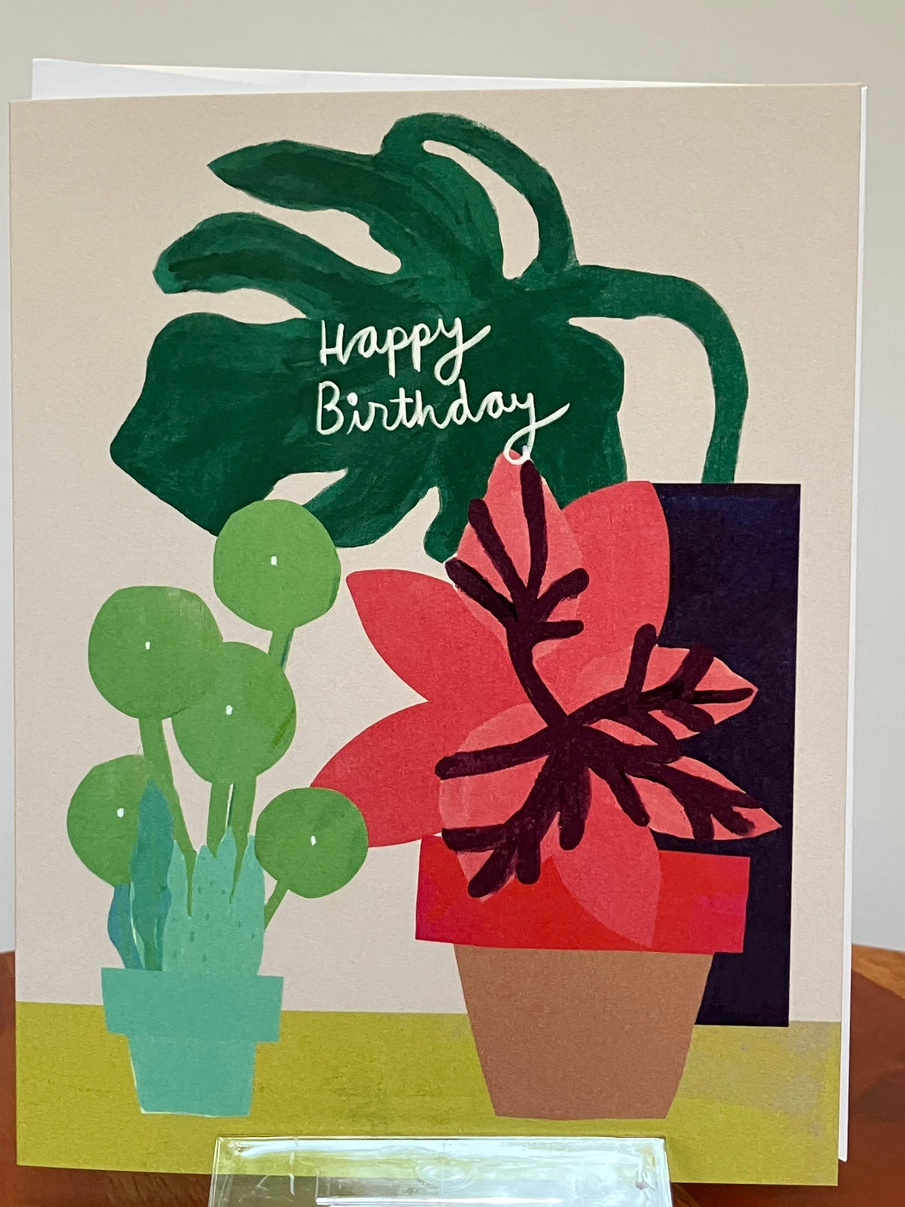Colleen Harrington Studio - Wholesale Birthday Card - A2 Greeting Card - Happy Birthday Monstera1