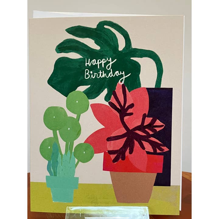 Colleen Harrington Studio - Wholesale Birthday Card - A2 Greeting Card - Happy Birthday Monstera1
