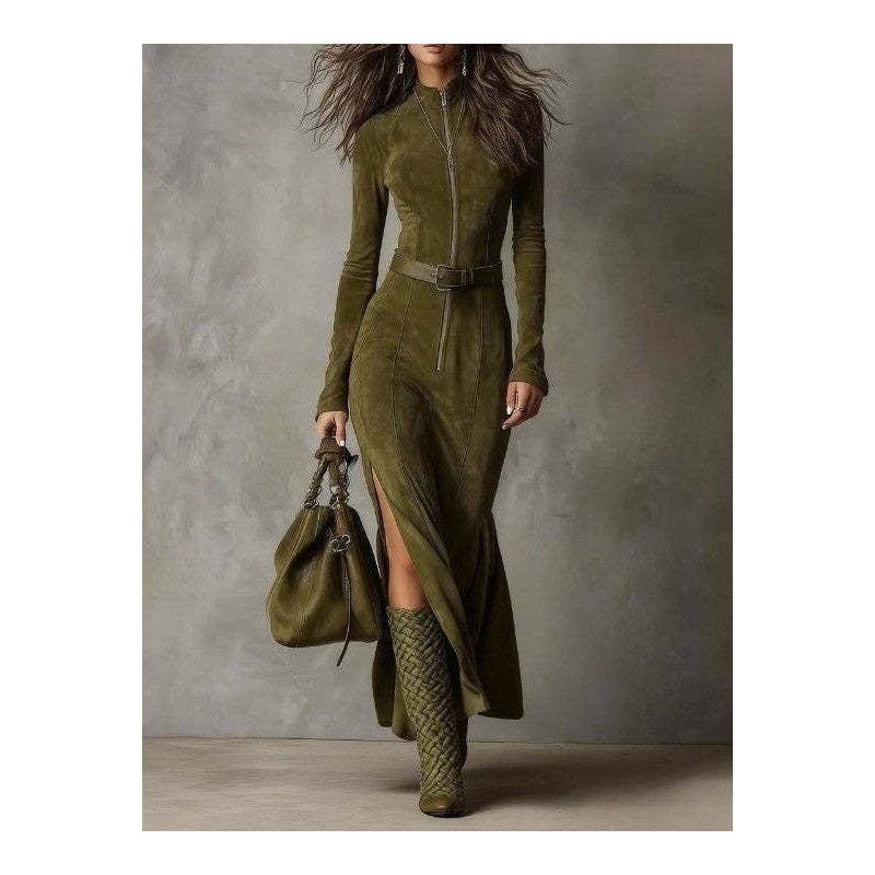 Sheer Trend - Wholesale Coat - Women's - Double-Faced Cashmere Zip-Up Collar Coat Autumn Fashion6