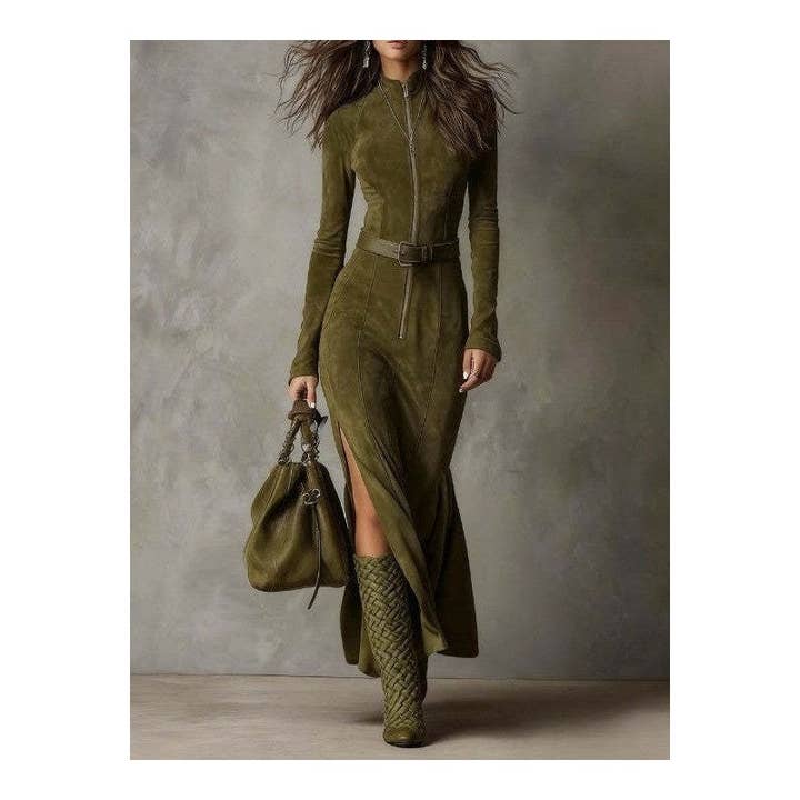 Sheer Trend - Wholesale Coat - Women's - Double-Faced Cashmere Zip-Up Collar Coat Autumn Fashion6