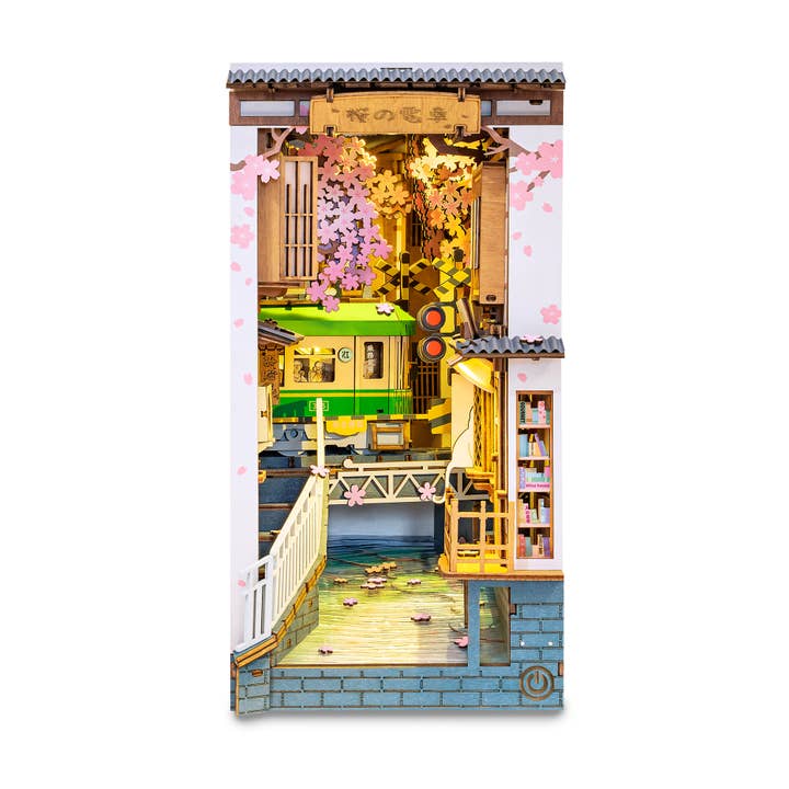 Hands Craft - Wholesale DIY Craft Kit - DIY Miniature House Book Nook Kit: Sakura Densya