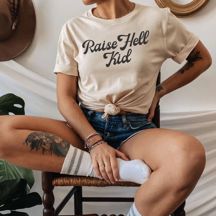 Raise Hell Kid Tee for wholesale by Print Works