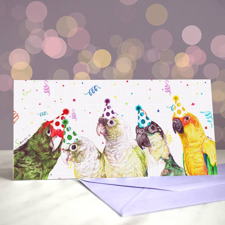 Conure Pass Me a Piece of Caique - Exotic Birds for wholesale by Amber Marie Studio