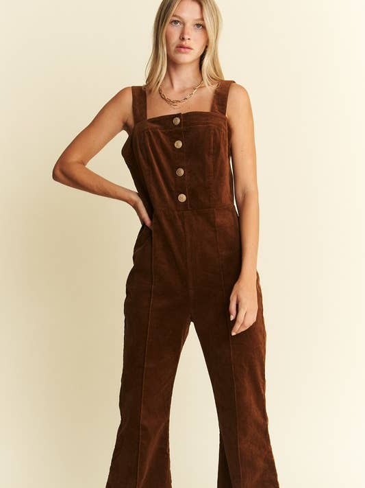 JADE BY JANE - Wholesale Jumpsuit – Women's - BUTTON DOWN CORDUROY FLARED JUMPSUIT ZIPPERED BACK8