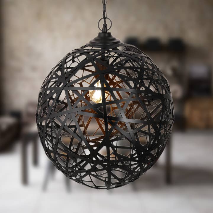 16,25 „W Magnolia moderne zwarte abstracte bolvormige hanglamp voor wholesale door River of Goods