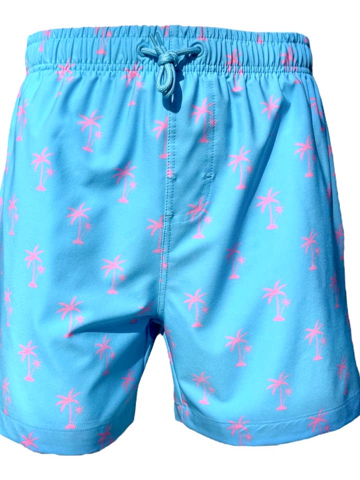 Men's Swim Short-MP185_Pink Palms for wholesale by MARINA WEST SWIM