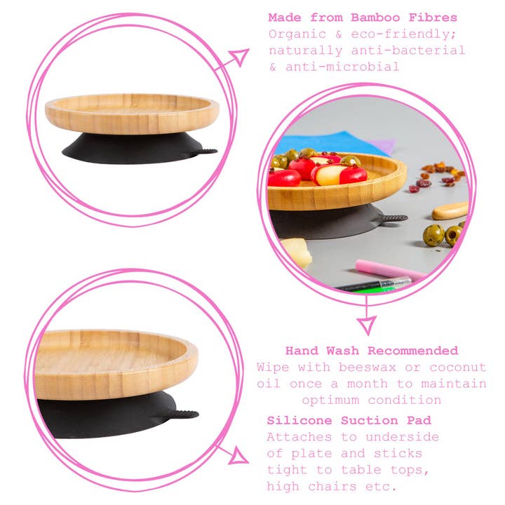 Rinkit Ltd – Engroshandel Middagstallerken – Børn og baby – Lille spisestue børn bambus suge rund plade27