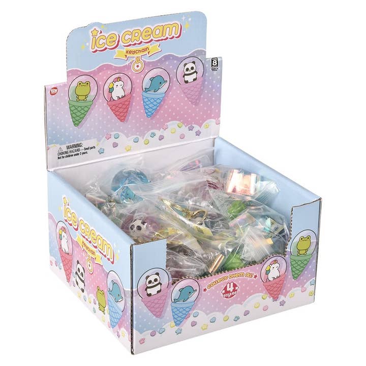 La Luna Bella - Toys - Wholesale Classic Toy - Kids - 2.5" Kawaii Animal Ice Cream Liquid Clip On- LLB Toys4