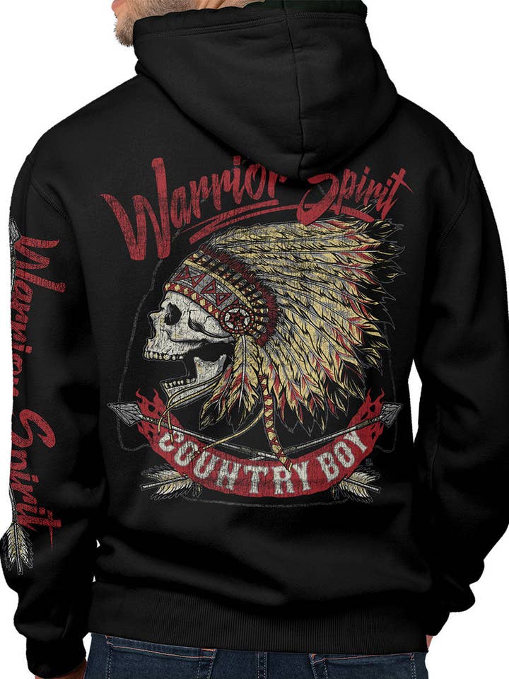 Country Boy® Warrior Spirit Headdress Men's Hoodie for wholesale by Country Girl Store