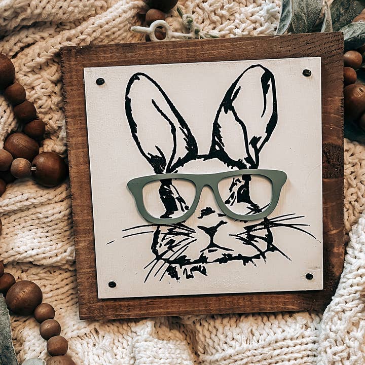 The Broken Board - Wholesale Sign - Bunny with glasses 5