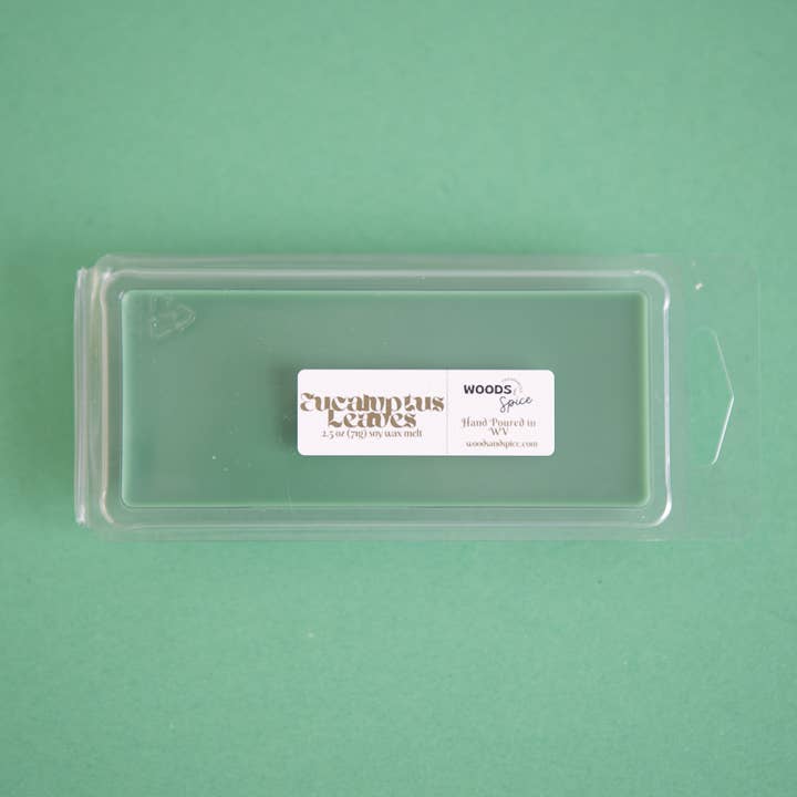 Eucalyptus Leaves 2.5 OZ Soy Wax Melt for wholesale by Woods & Spice