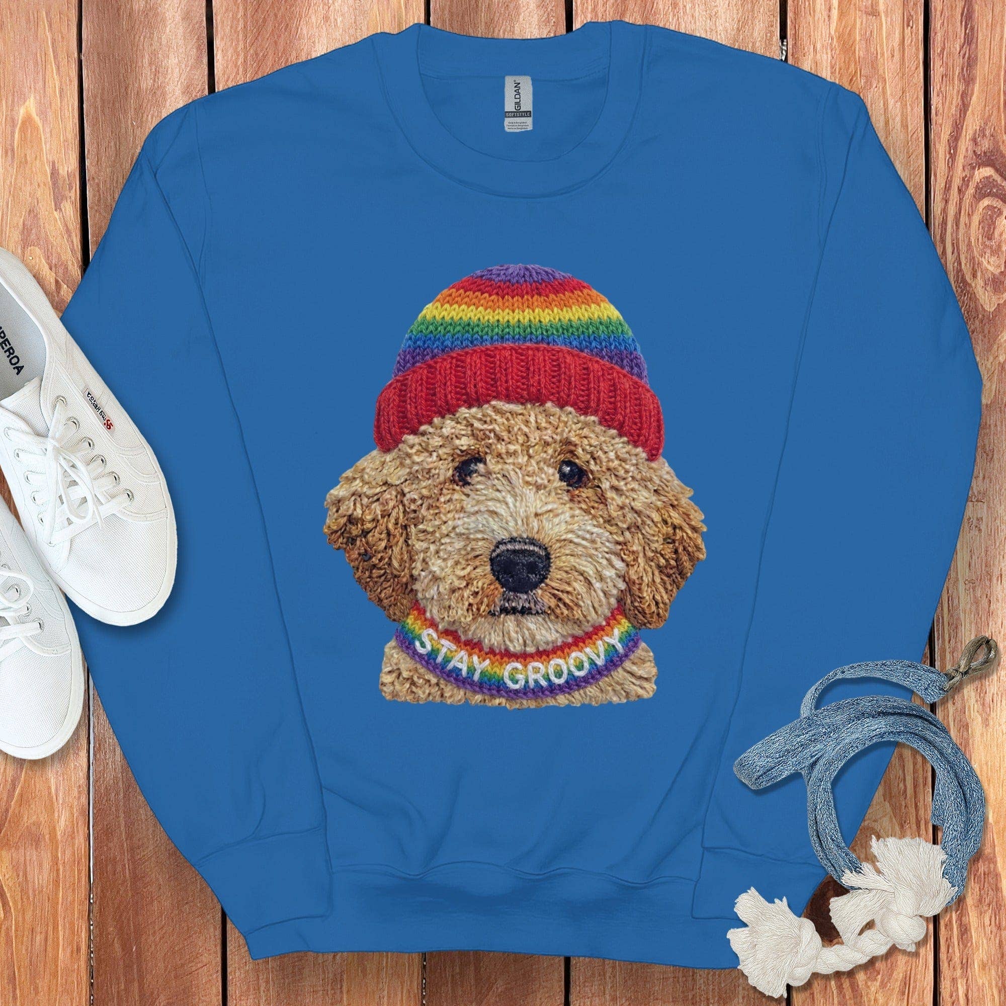 Puppy Jo - Wholesale Graphic Sweatshirt - Unisex - Groovy Goldendoodle Sweatshirt7