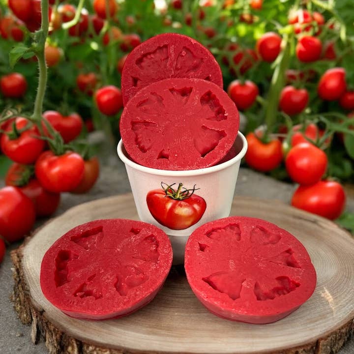 TOMATO SLICES Wax Melts Tomato Leaf Scent 4.5 oz for wholesale by Eartherella Soap & Candle Co., LLC