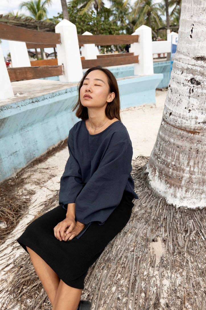 MAS Montreal - Wholesale Blouse - Women's - MONACO BLOUSE INDIGO0