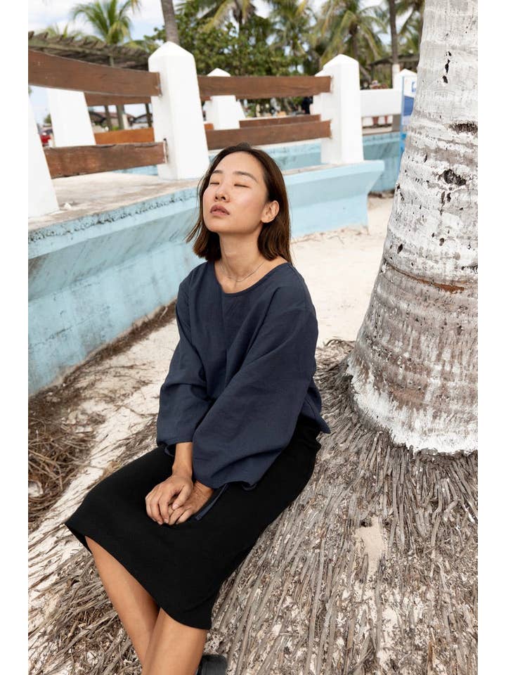 MAS Montreal - Wholesale Blouse - Women's - MONACO BLOUSE INDIGO