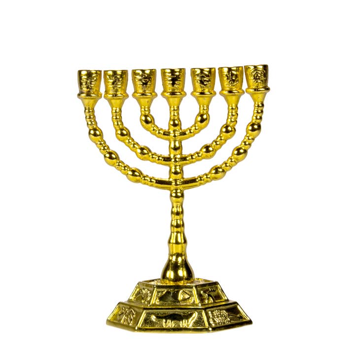 3 Arches USA - Wholesale Menorah - Menorah 12 Tribes of Israel,7 Branch Temple Menorah