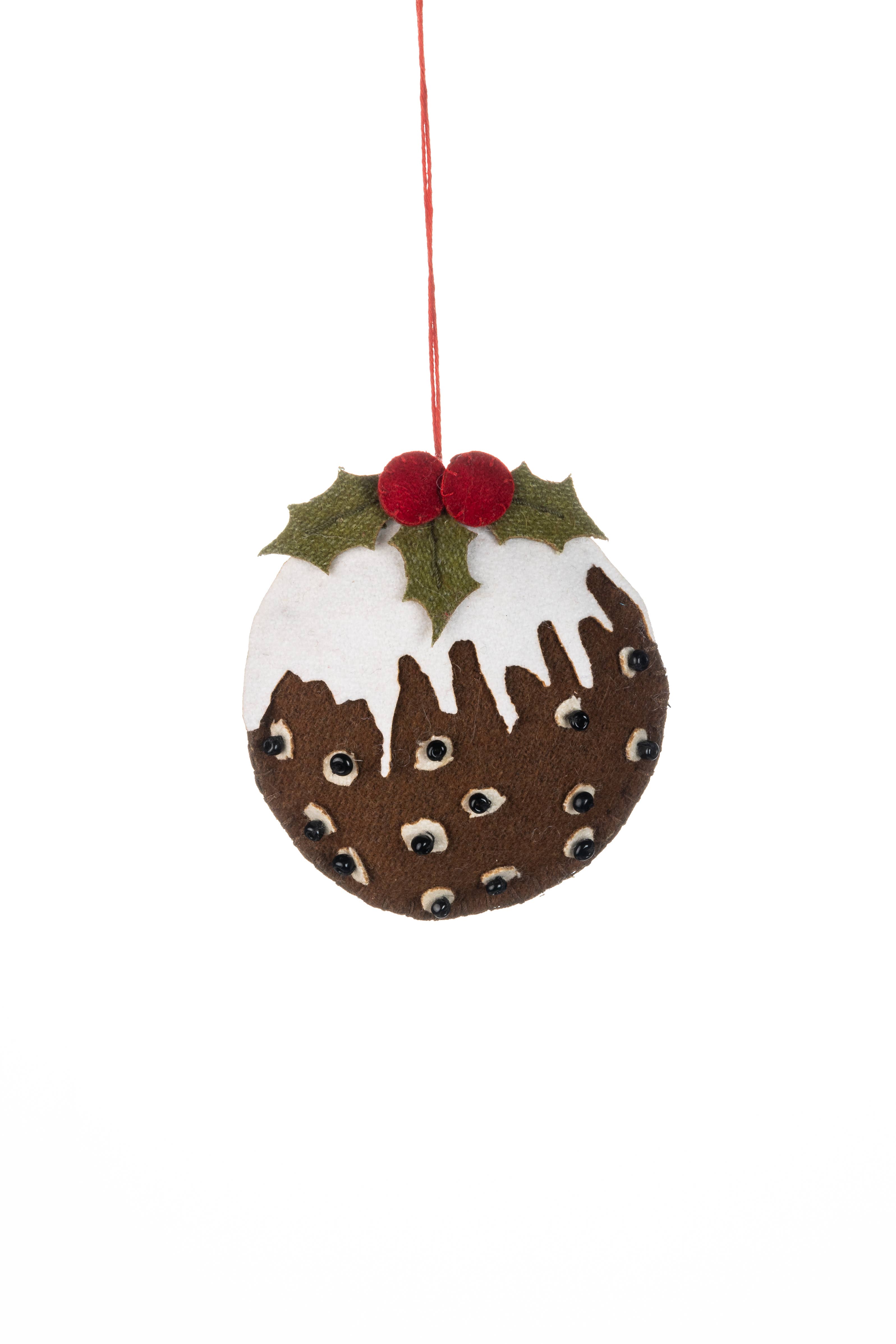 Shoeless Joe Ltd – wholesale Ornament – Felt Xmas Pudding0
