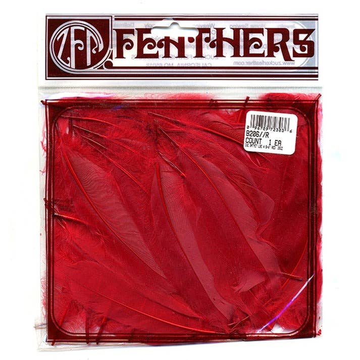 Zucker Feather Products - Wholesale Craft Supplies - Loose Goose Satinettes Dyed - Red0