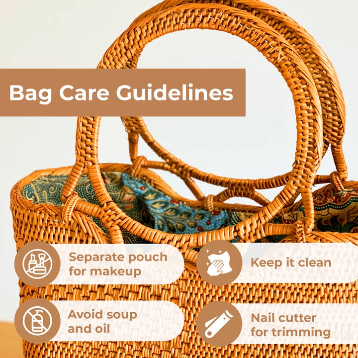 Ganapati – Großhandel Henkeltasche – Damen – Handtasche aus Rattan Bali - Kelsey7