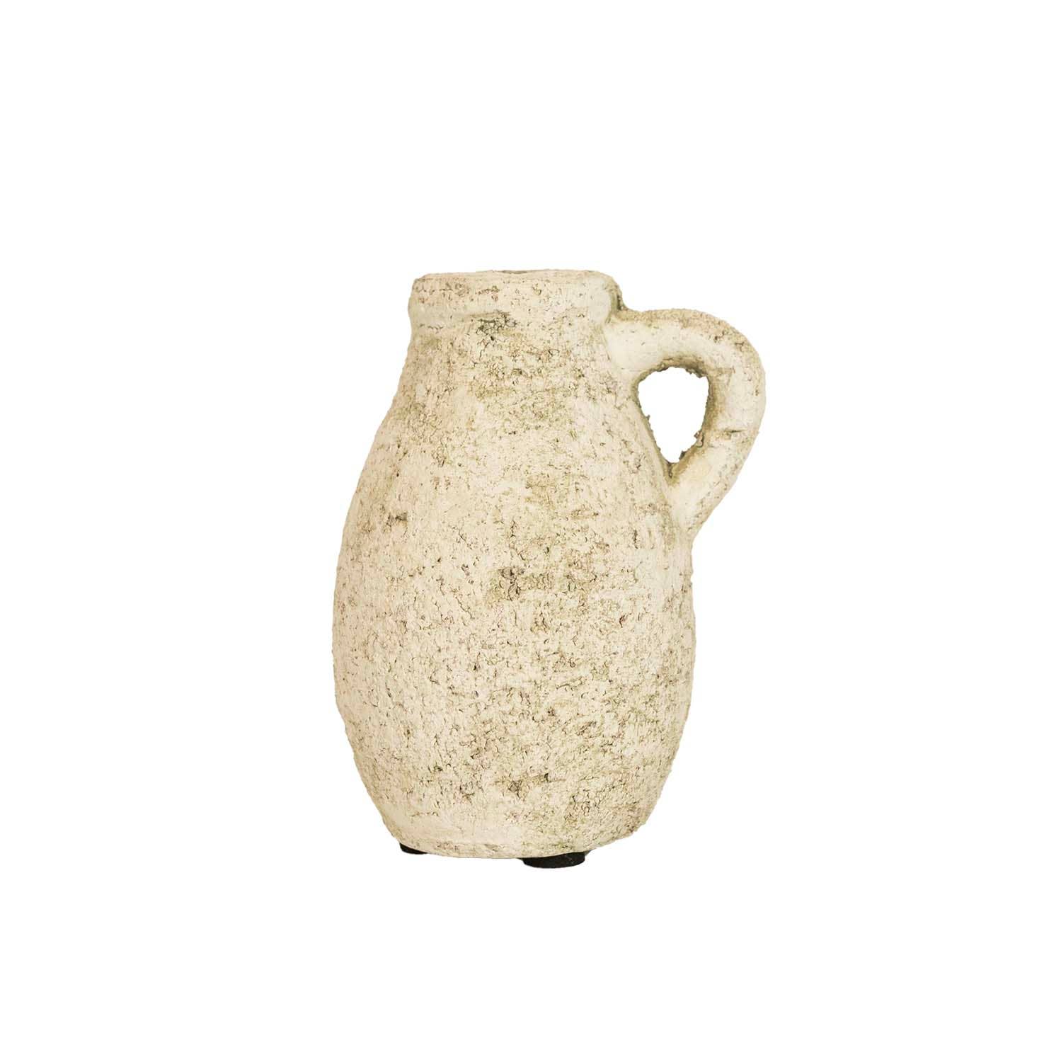 Foreside Home & Garden - Wholesale Vase - Charlotte Pitcher Bud Vase Antique White Terracotta2